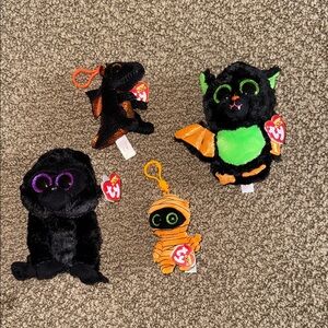 Ty Beanie boos bundle of Halloween gorilla, bat, mummy, dragon NWT
